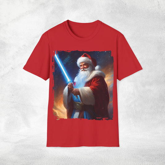Unisex Christmas Santa with Lightsaber T-Shirt