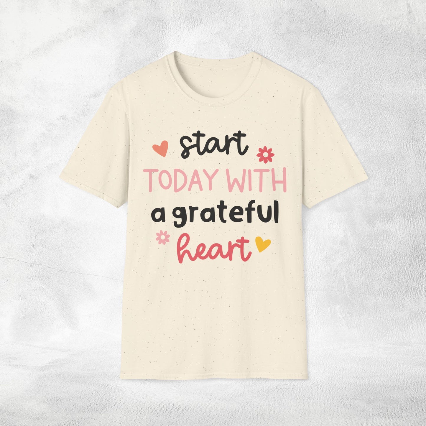 Womens Yoga shirt start today with a grateful heart