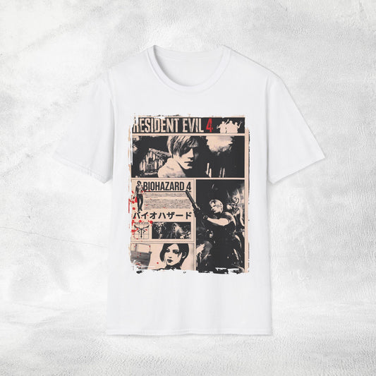 Unisex gaming shirt Resident Evil 4 Vintage Newspaper Art
