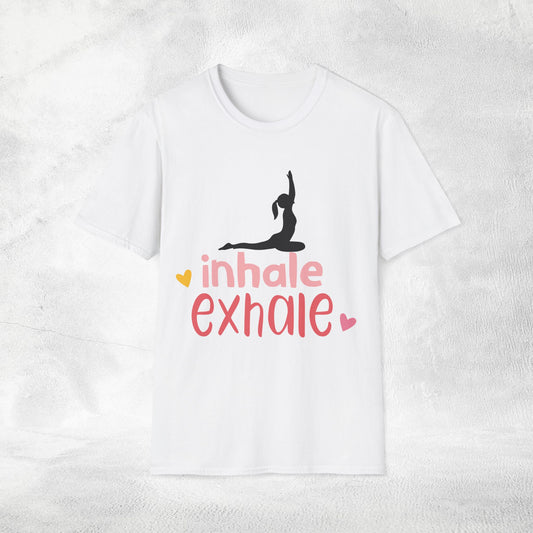 Women's yoga shirt inhale exhale