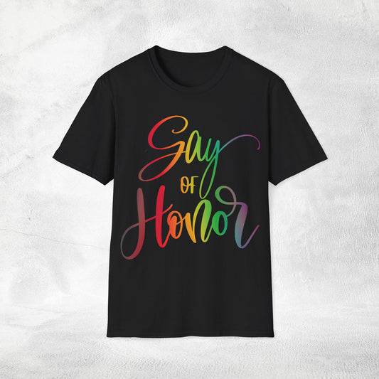 Mens T-Shirt Gay of Honor bachelorette party Rainbow LGBTQ+ Edition