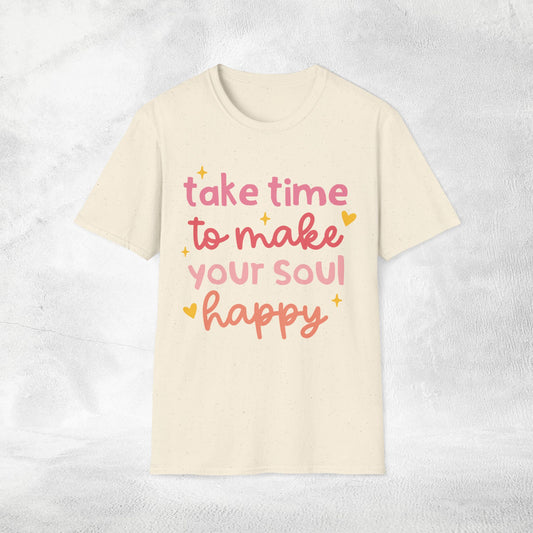 Womens Yoga shirt take time to make your soul hapy