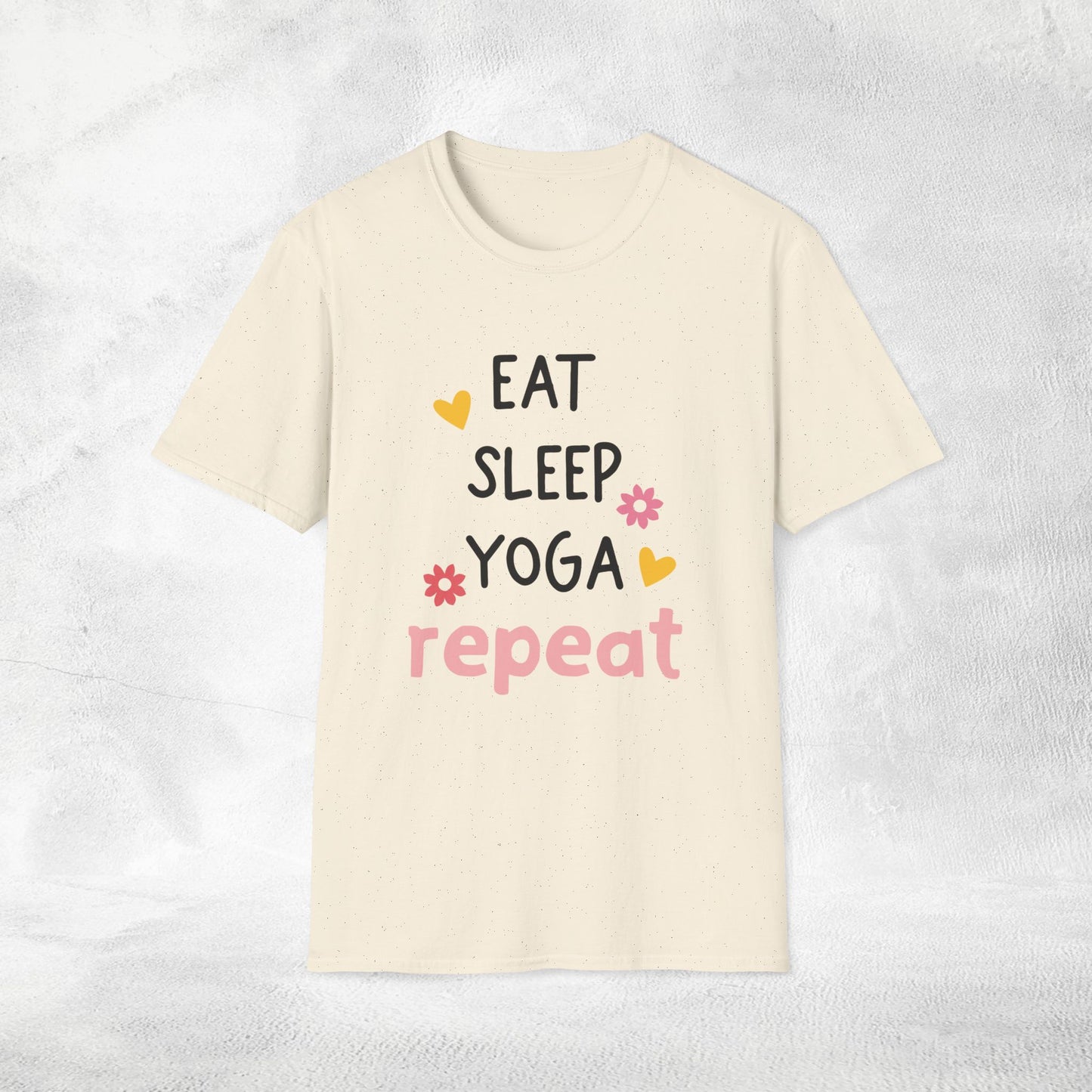 Women's yoga shirt eat sleep yoga repeat