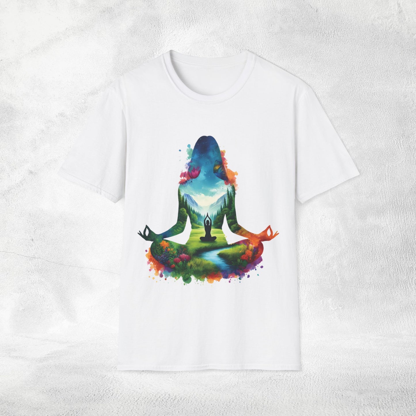 Womens yoga shirt meditate pose