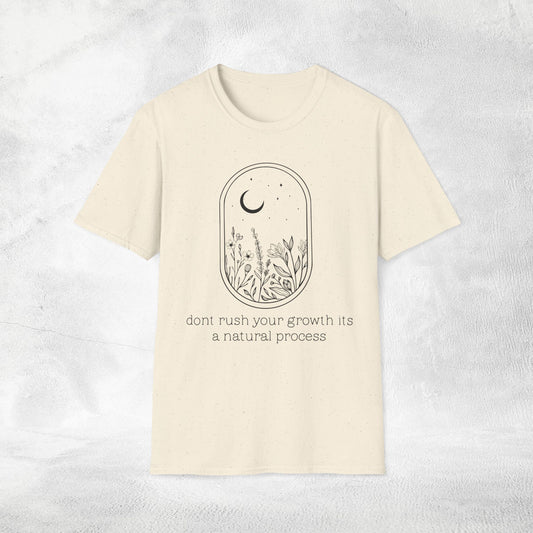 Womens Slogan T-shirt dont rush your growth its a natural process