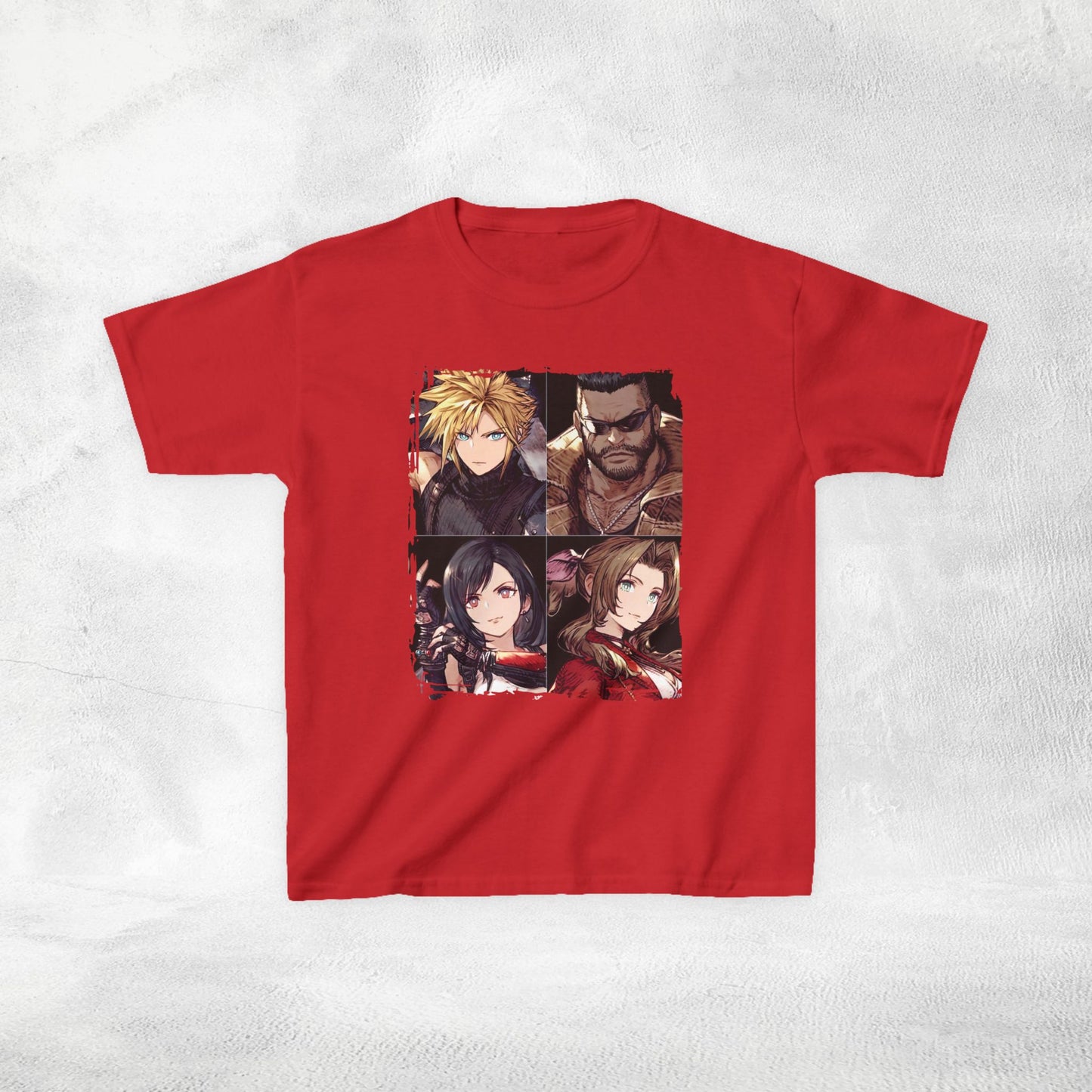 Kids  gaming shirt Final Fantasy Cloud Barret Tifa and Aerith