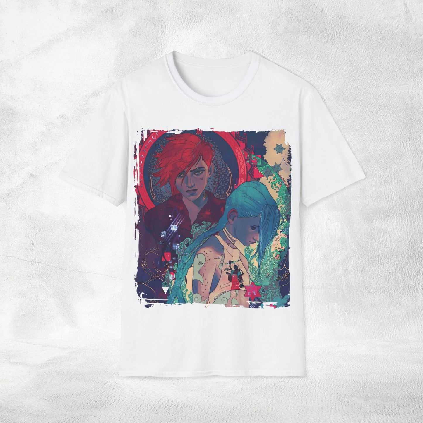 Unisex Gaming shirt Arcane Series LOL Jinx and Vi