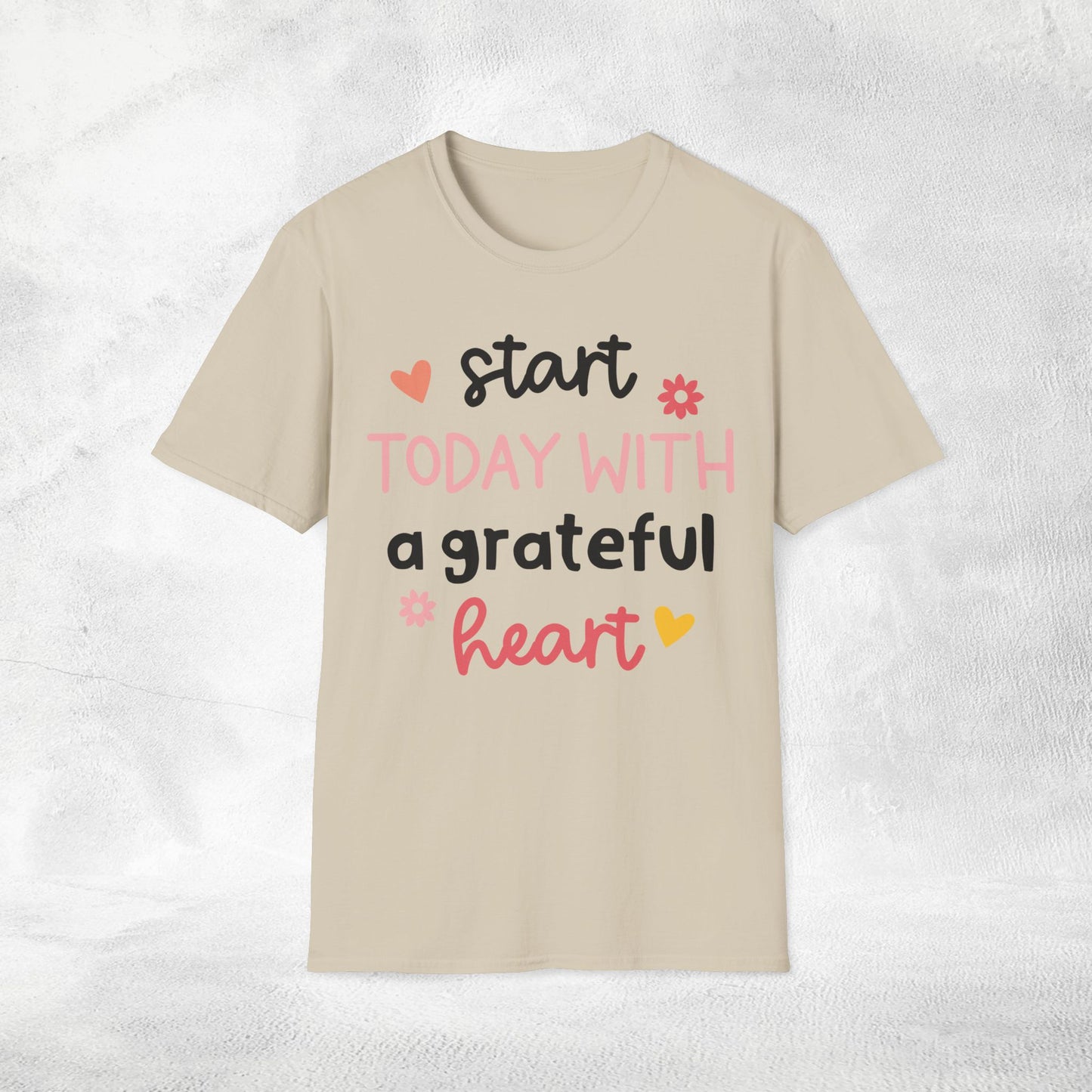 Womens Yoga shirt start today with a grateful heart