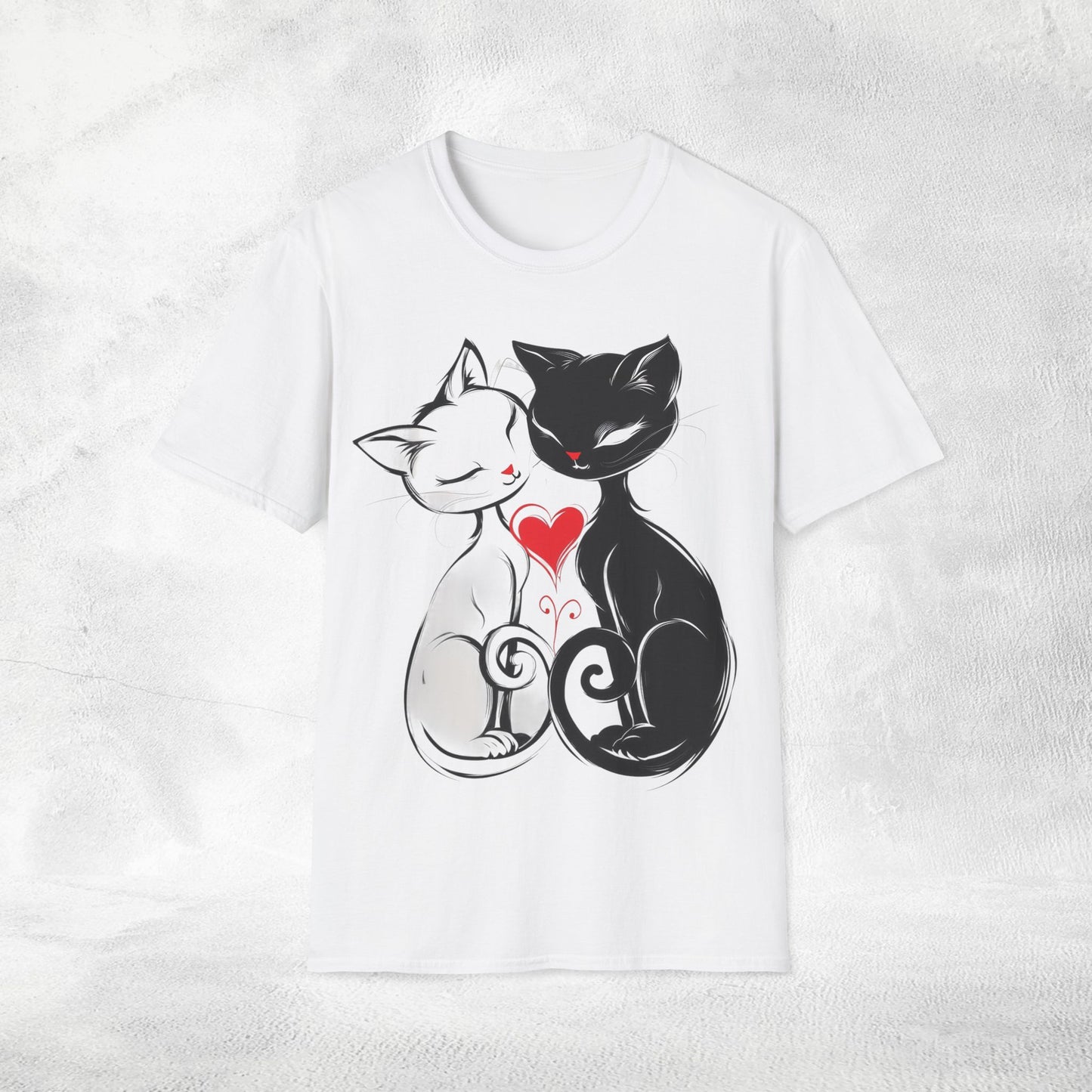 Unisex couples T-Shirt loving cats