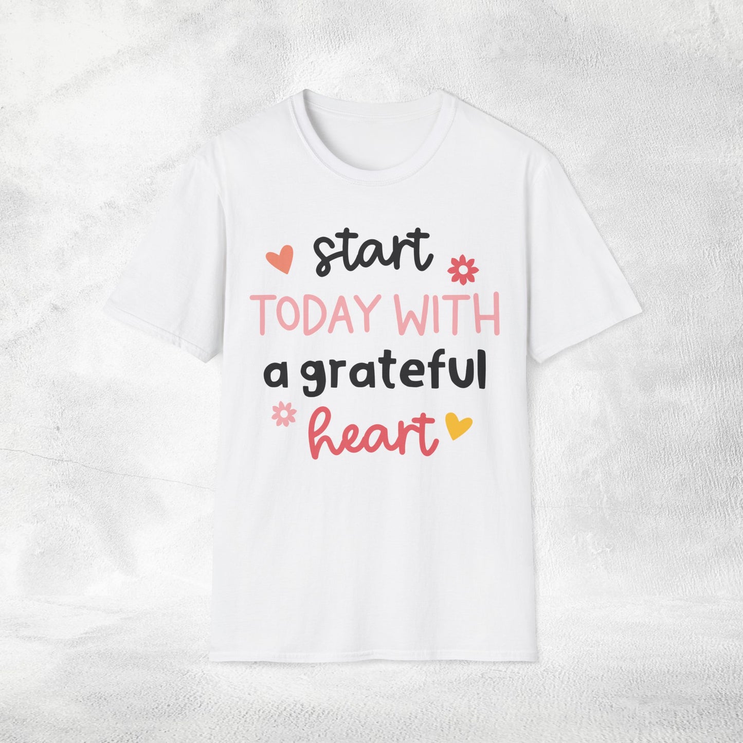 Womens Yoga shirt start today with a grateful heart