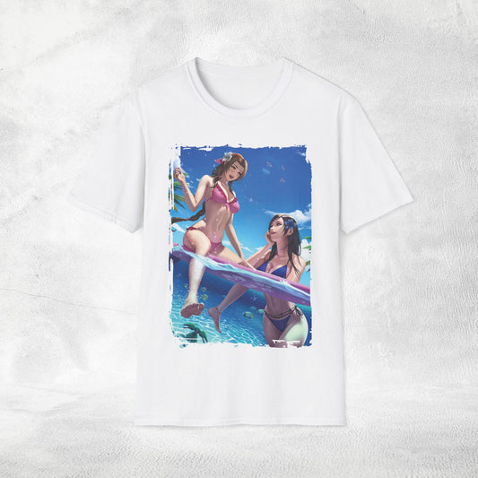 Unisex gaming shirt FF7 Aerith and Tifa beach party