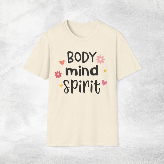 Women's yoga shirt body mind spirit
