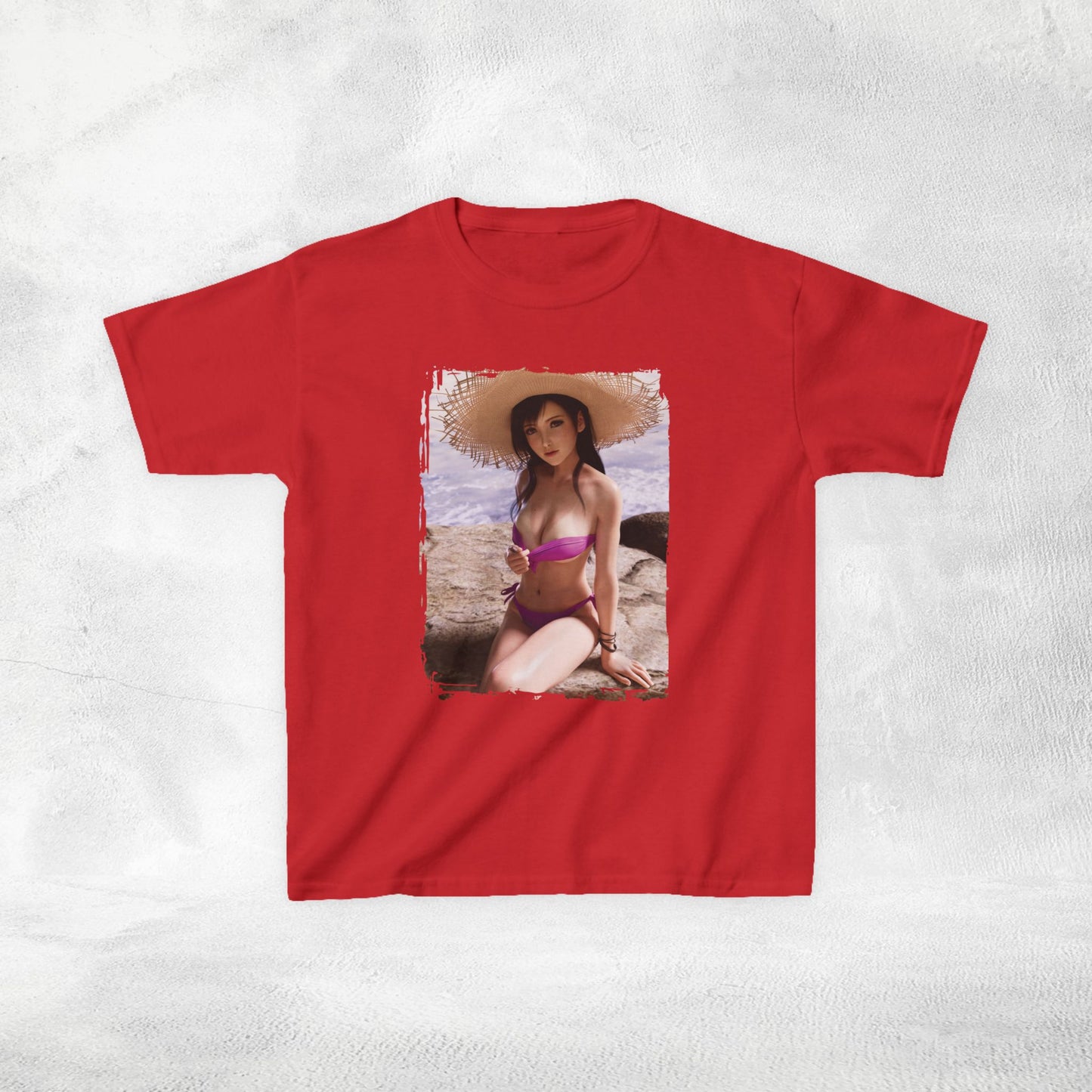 Kids gaming shirt Final Fantasy Tifa Lockhart Swimsuit with bikini lines