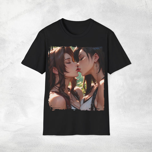 Unisex Gaming shirt Final Fantasy Aerith Gainsborough and Tifa Lockhart lesbian