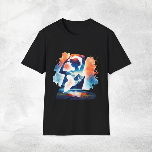 Womens yoga shirt meditate pose