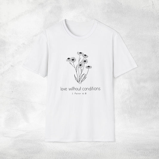 Womens Slogan T-shirt love without conditions