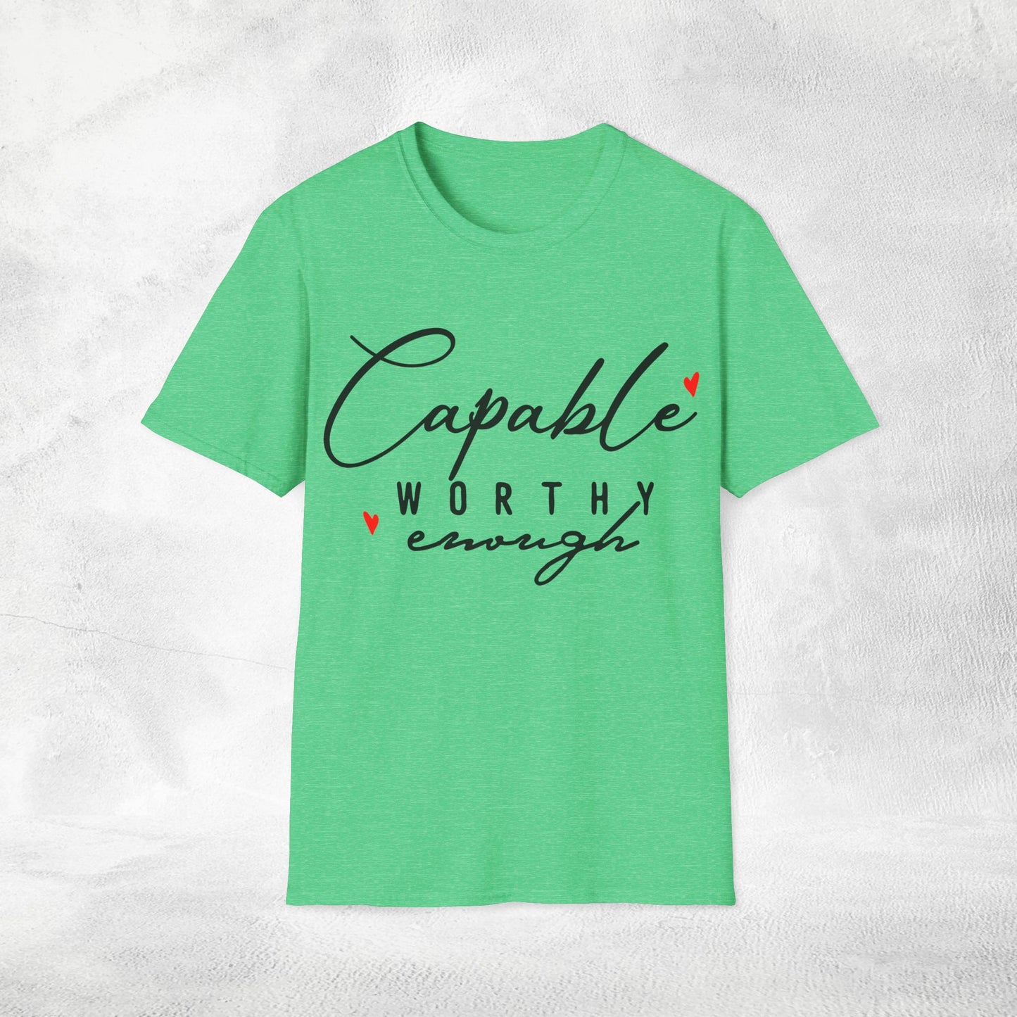 Womens Slogan T-shirt capable worthy enough