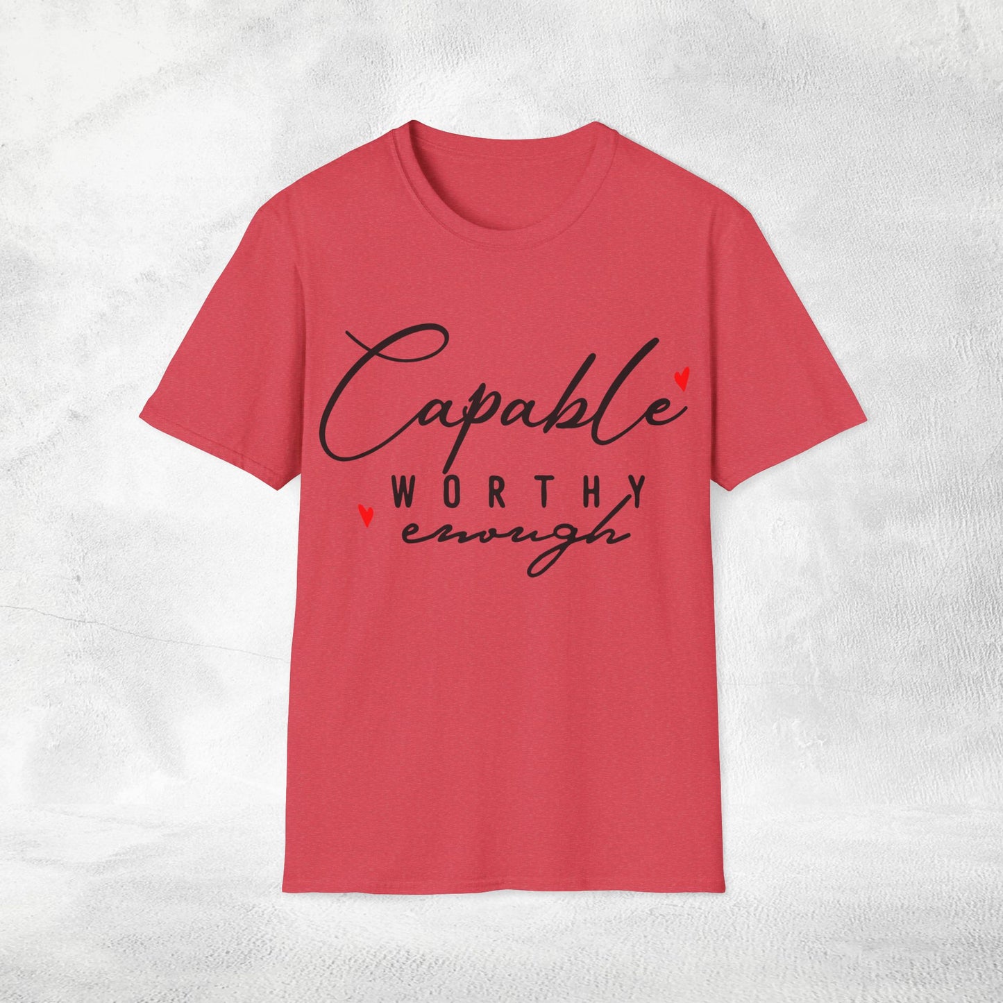 Womens Slogan T-shirt capable worthy enough