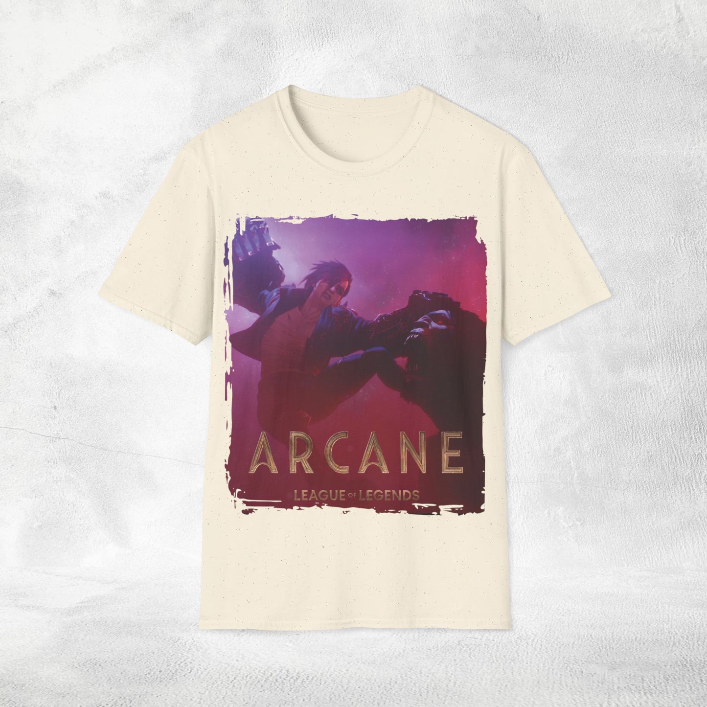 Unisex Gaming shirt Arcane Series LOL Warwick and Vi fighting scene variant 2