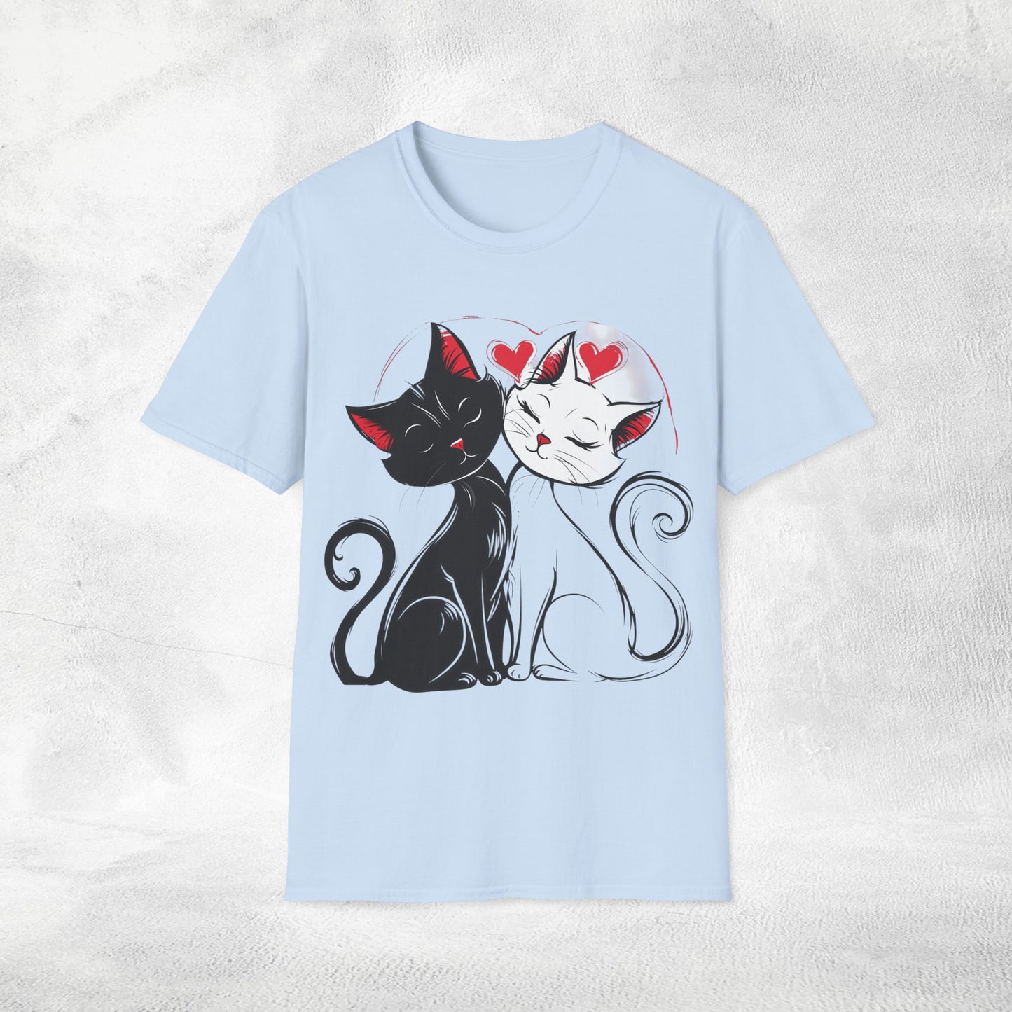 Unisex couples T-Shirt loving cats