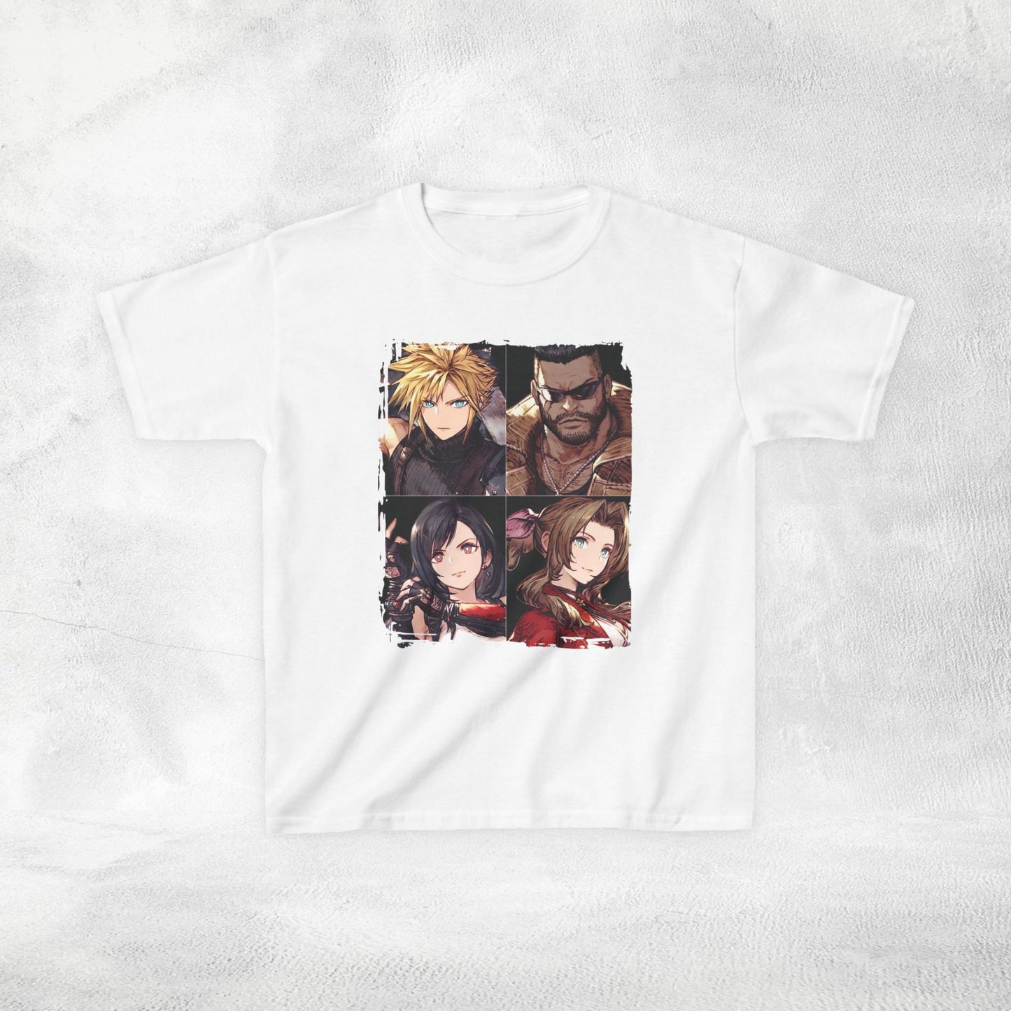 Kids  gaming shirt Final Fantasy Cloud Barret Tifa and Aerith