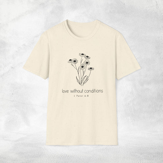 Womens Slogan T-shirt love without conditions