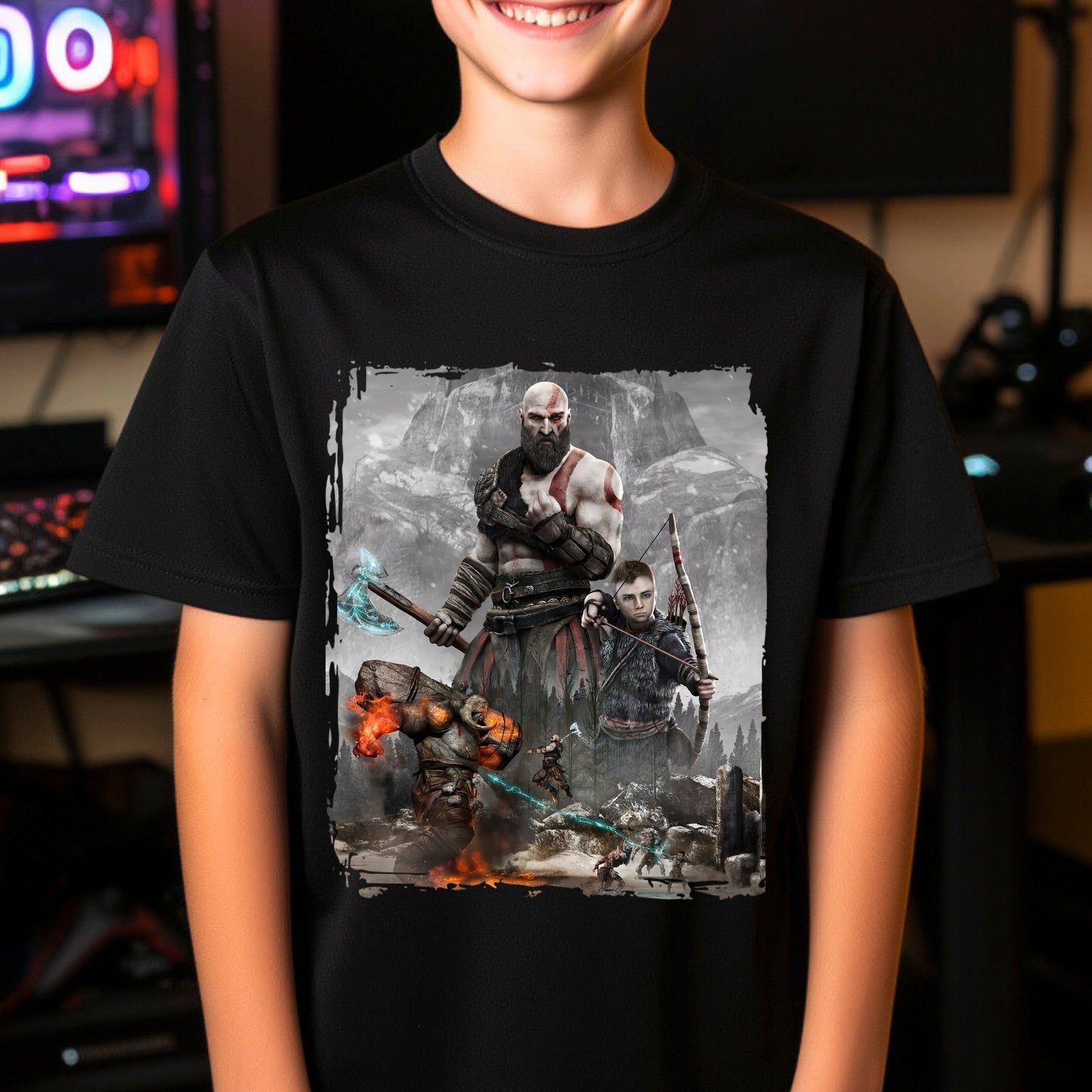 Kids  gaming shirt Kratos